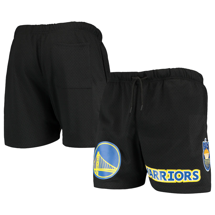Men's Golden State Warriors Black Chenille Shorts Men's Golden State Warriors Black Chenille Shorts